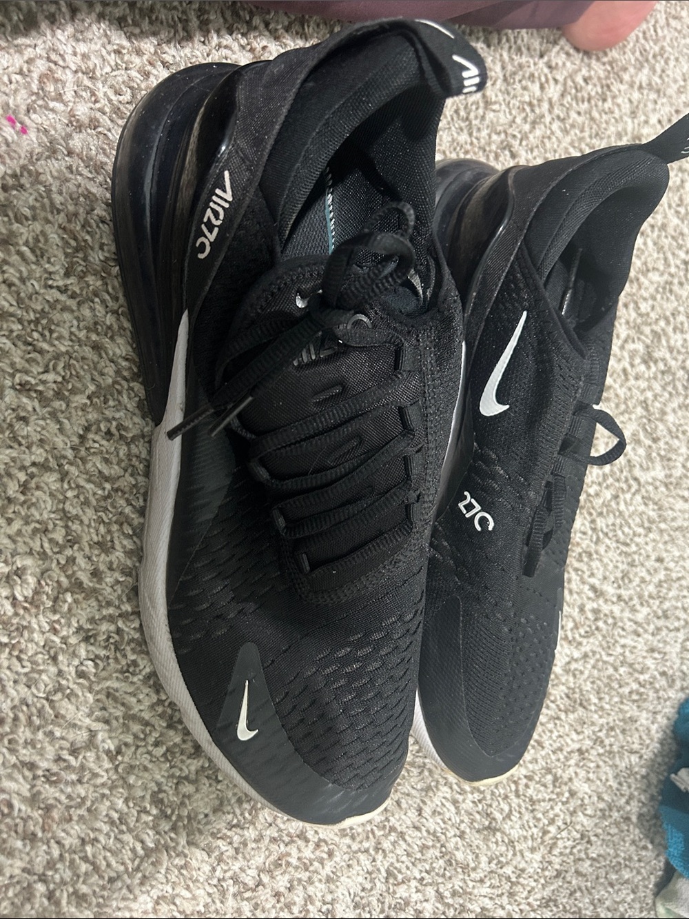 Nike Air Max 270 sneakers in black and white. Men’s 12. Used good